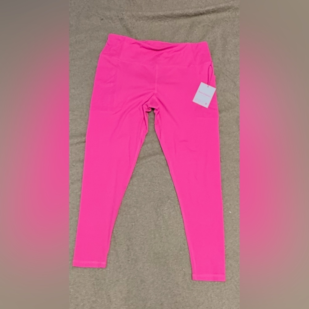 Juicy Couture Sport Pink Leggings with Rhinestone Logo & Pockets - Size L (NWT) - Picture 3 of 13